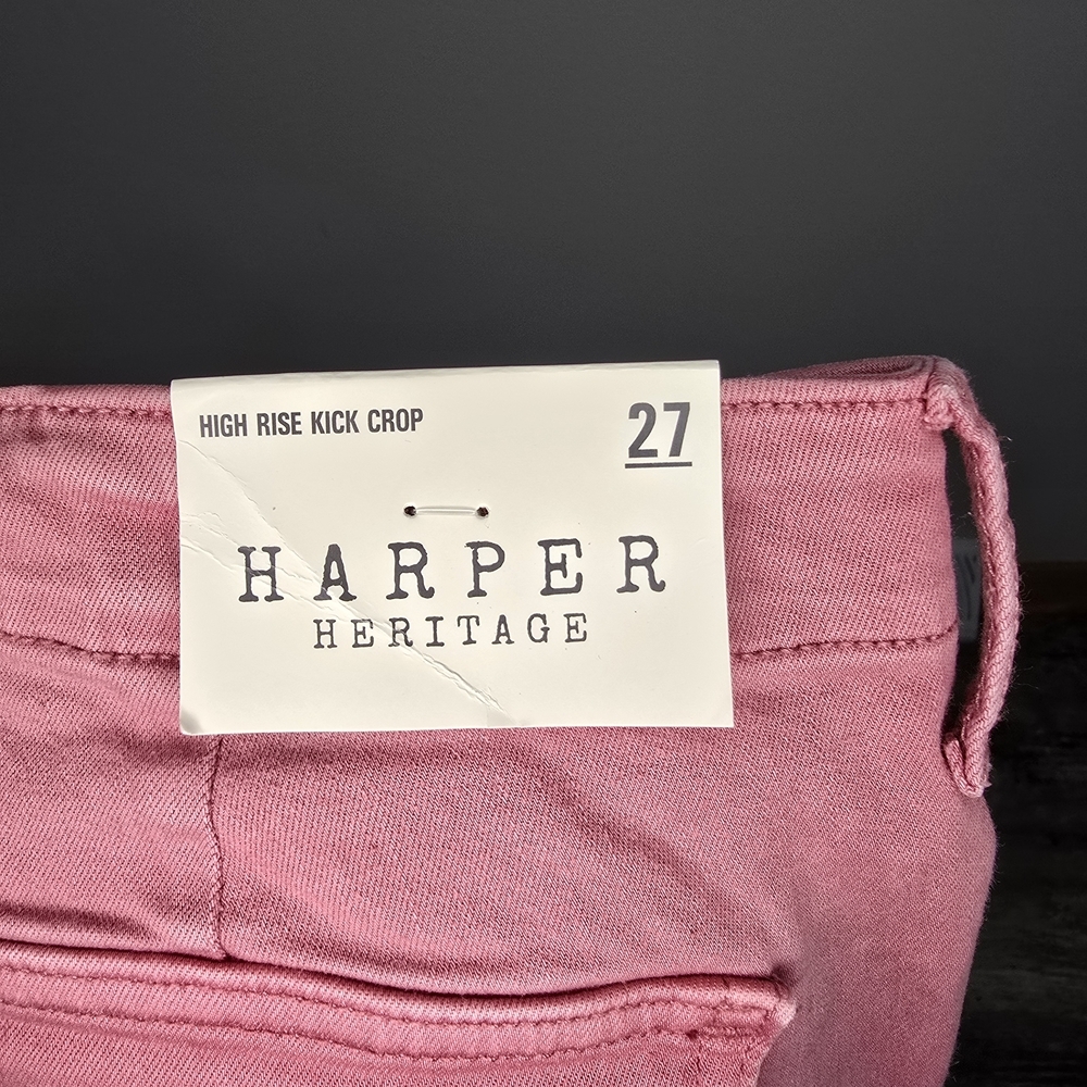 Heritage Pink High Rise Kick Crop Pants - Picture 3 of 4